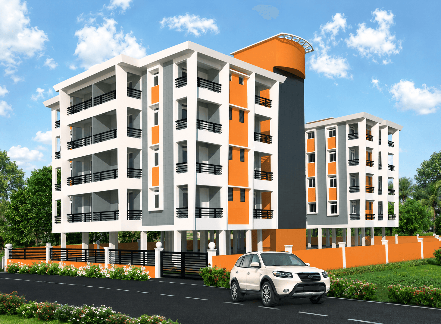 Architectural rendering of Raghupushp Residency in Sankhali