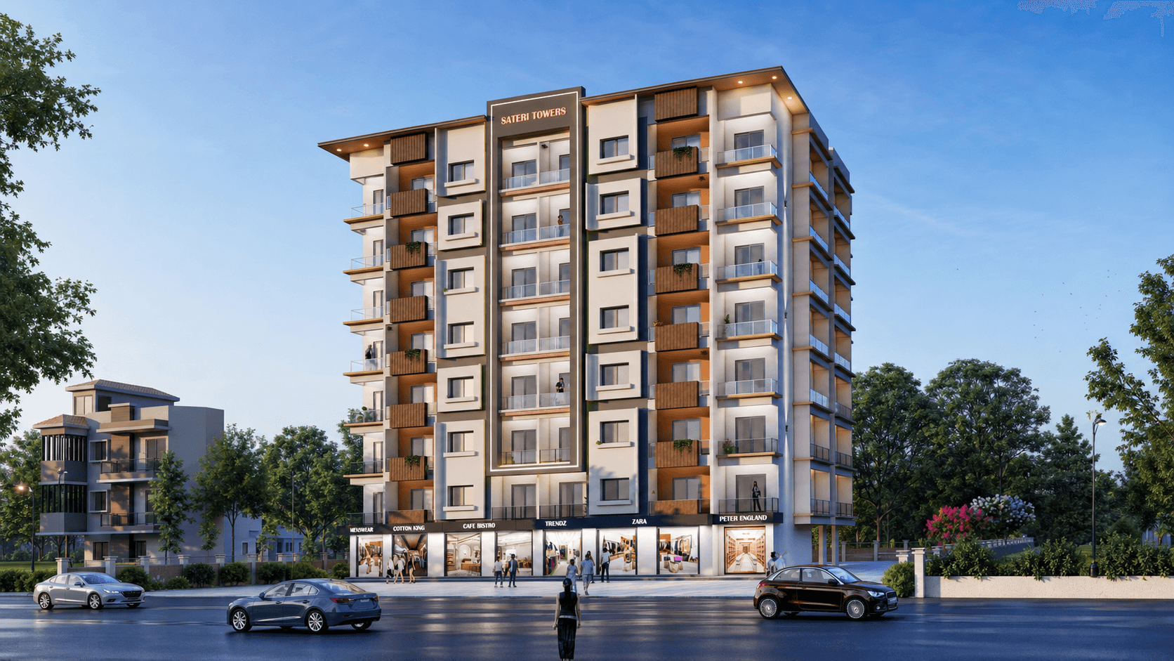 Architectural rendering of Sateri Towers in Dodamarg