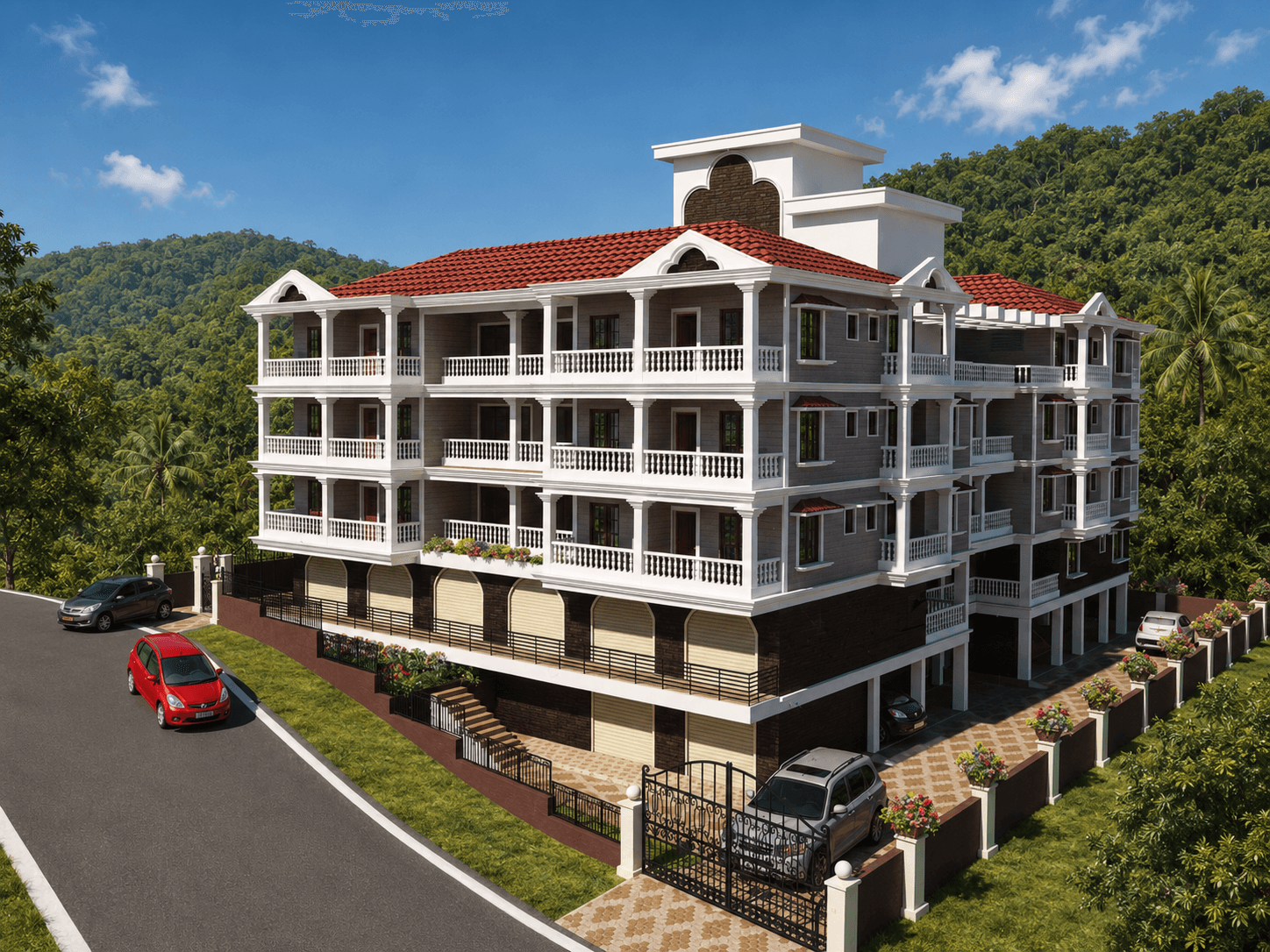 Architectural rendering of Shashikant Apartments in Sanquelim
