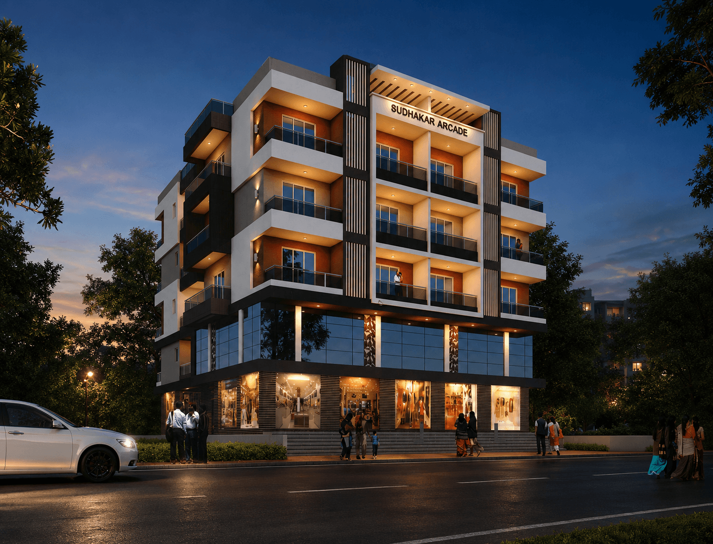 Architectural rendering of Sudhakar Arcade in Dodamarg